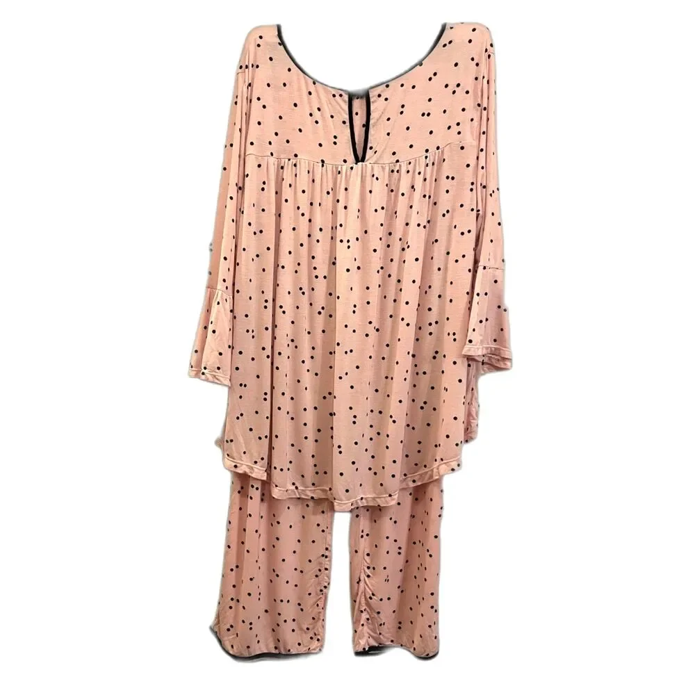 Kate Spade New York Pink Polka Dot Top and Pants Pajama Set  Women's Size Medium